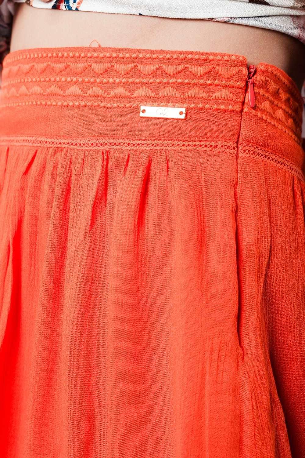 Aztec orange mini skirt Szua Store