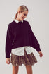 Balloon sleeve knitted jumper in black Szua Store