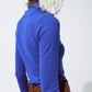 Basic blue fine knit bodycon sweater