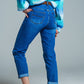 Basic Skinny Leg Jeans In Stretch Denim In Mid Wash