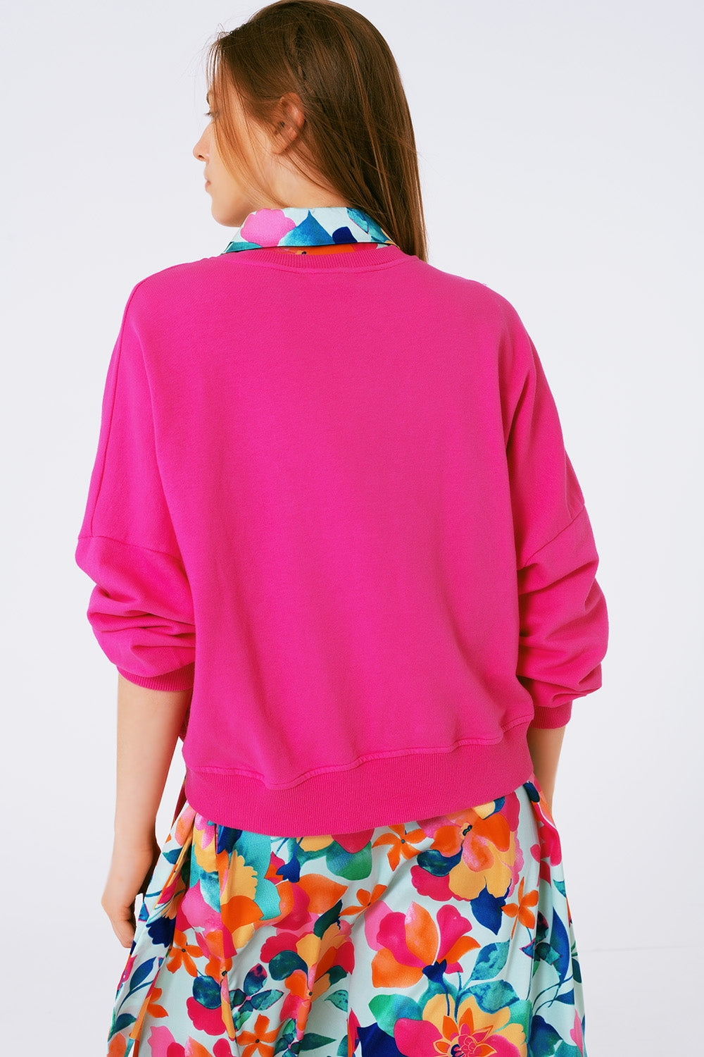 Basic sweatshirt in fucshia - Szua Store