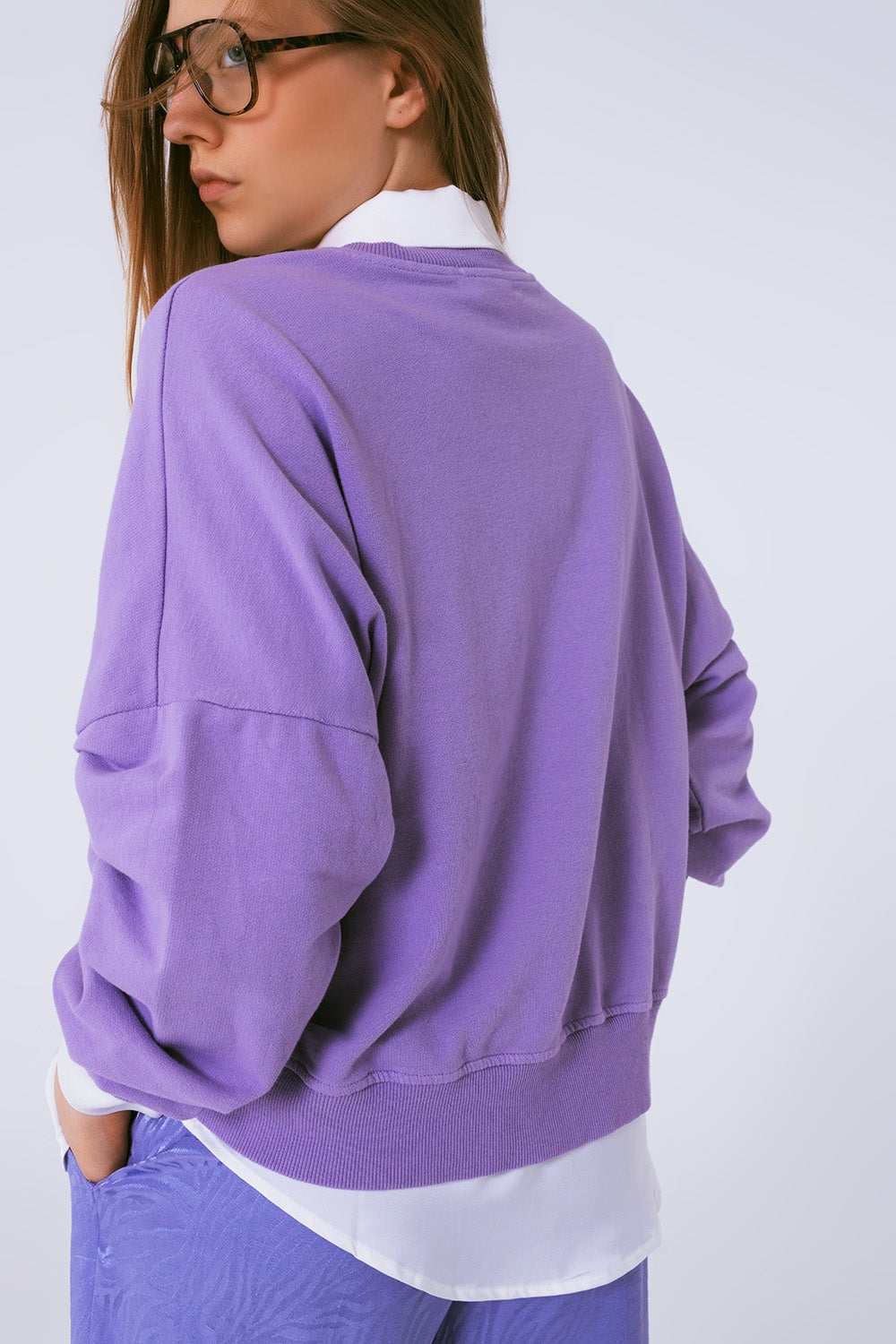 Basic sweatshirt in purple - Szua Store