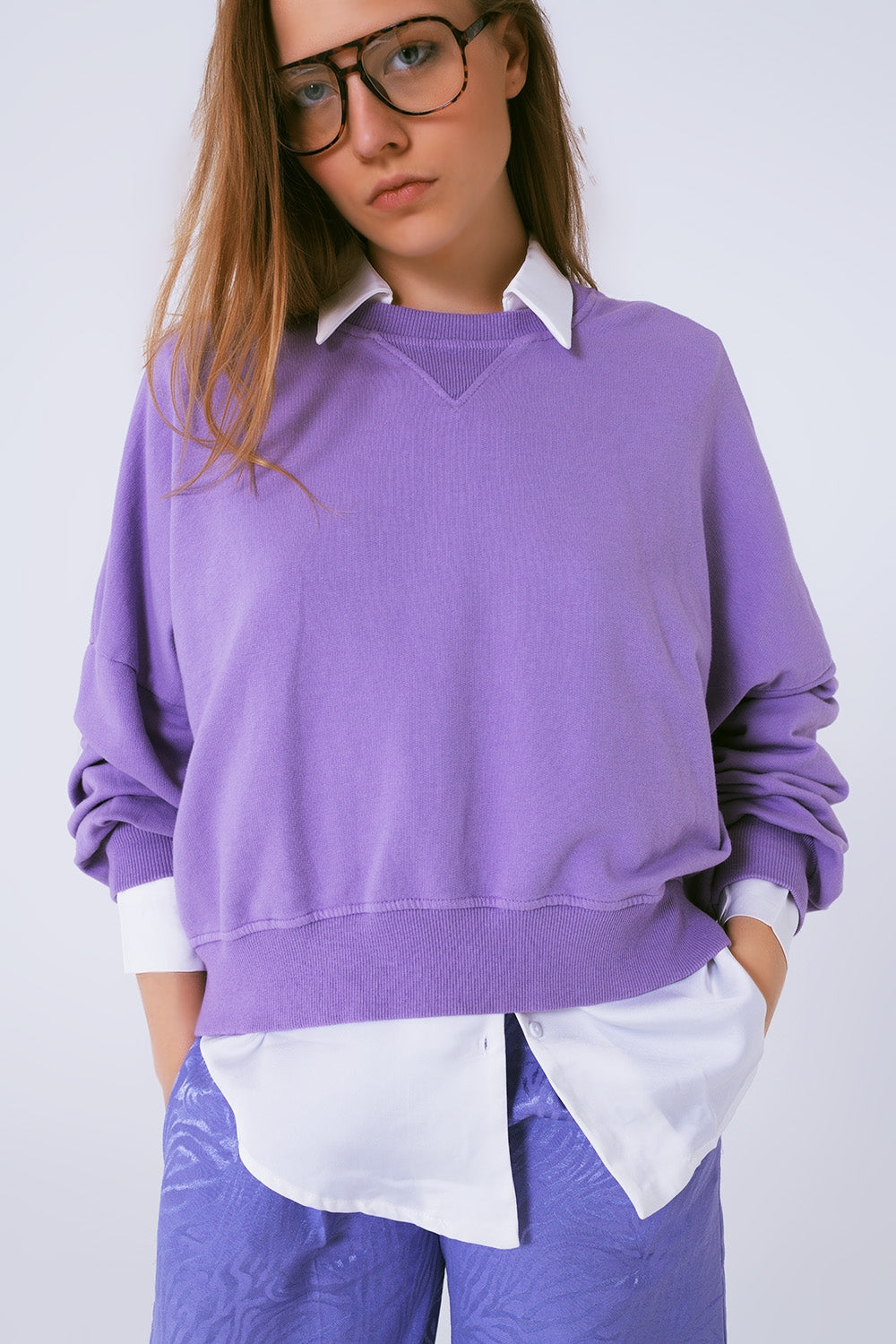 Basic sweatshirt in purple - Szua Store