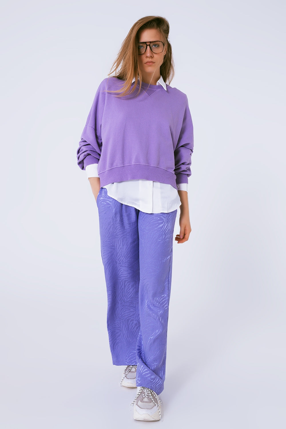 Basic sweatshirt in purple - Szua Store