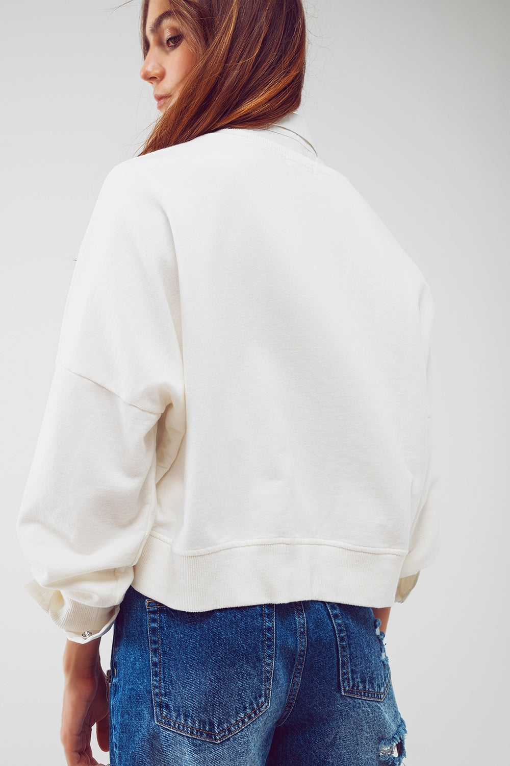 Basic sweatshirt in white - Szua Store