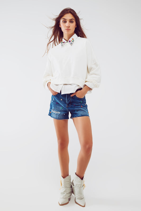 Basic sweatshirt in white - Szua Store