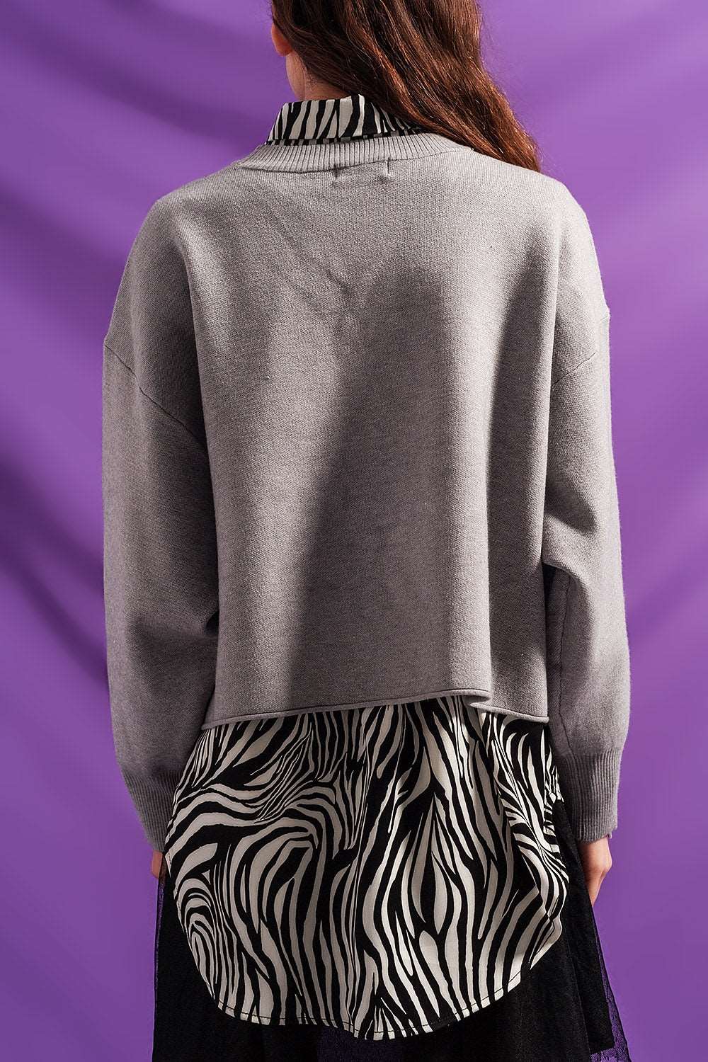 Batwing cropped jumper in grey Szua Store