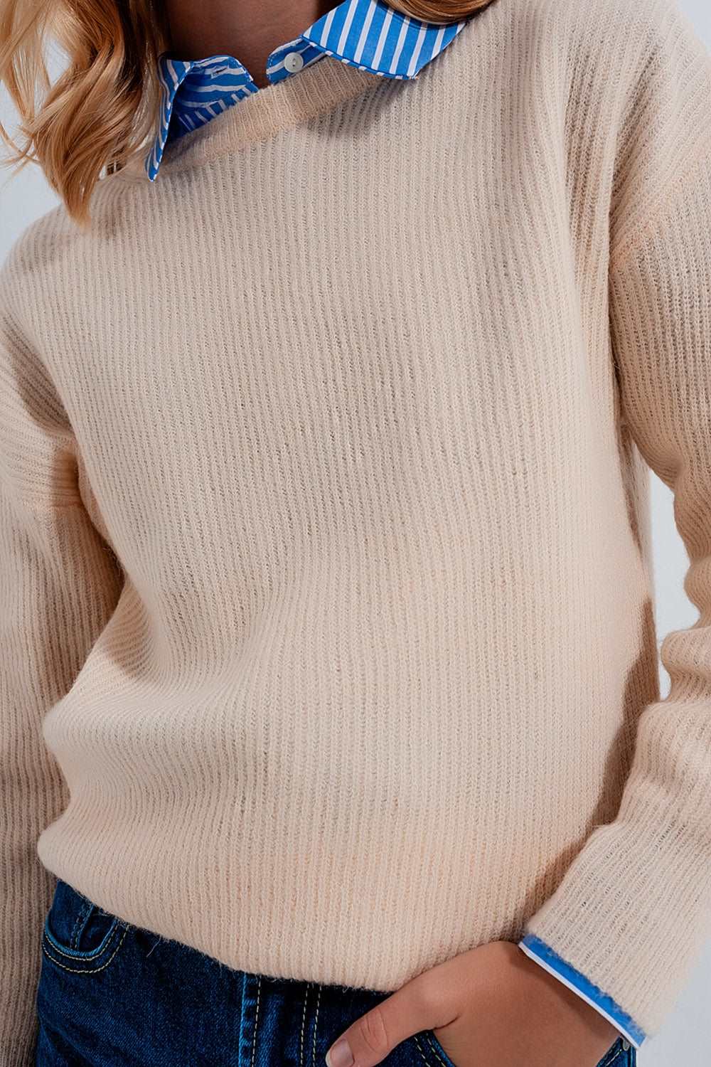 Beige crew neck jumper Szua Store