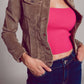 Beige cropped cord jacket Szua Store