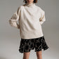 Beige turtleneck sweater in a soft knitted fabric - Szua Store