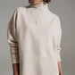 Beige turtleneck sweater in a soft knitted fabric - Szua Store