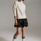 Beige turtleneck sweater in a soft knitted fabric - Szua Store