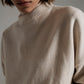 Beige turtleneck sweater in a soft knitted fabric - Szua Store