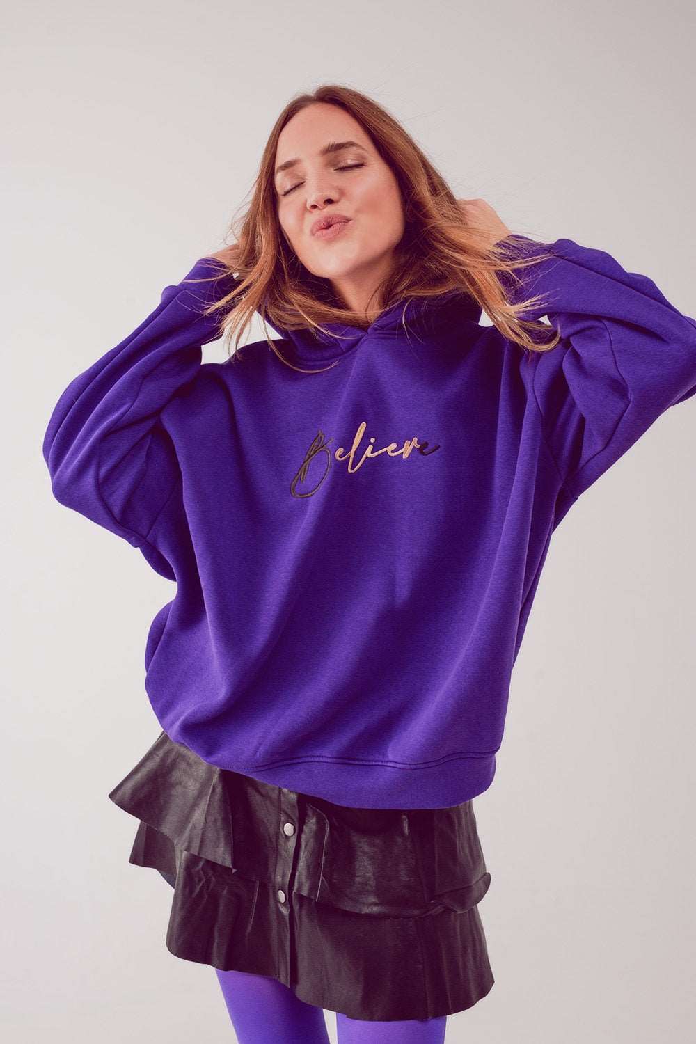 Believe oversized hoodie in purple Szua Store