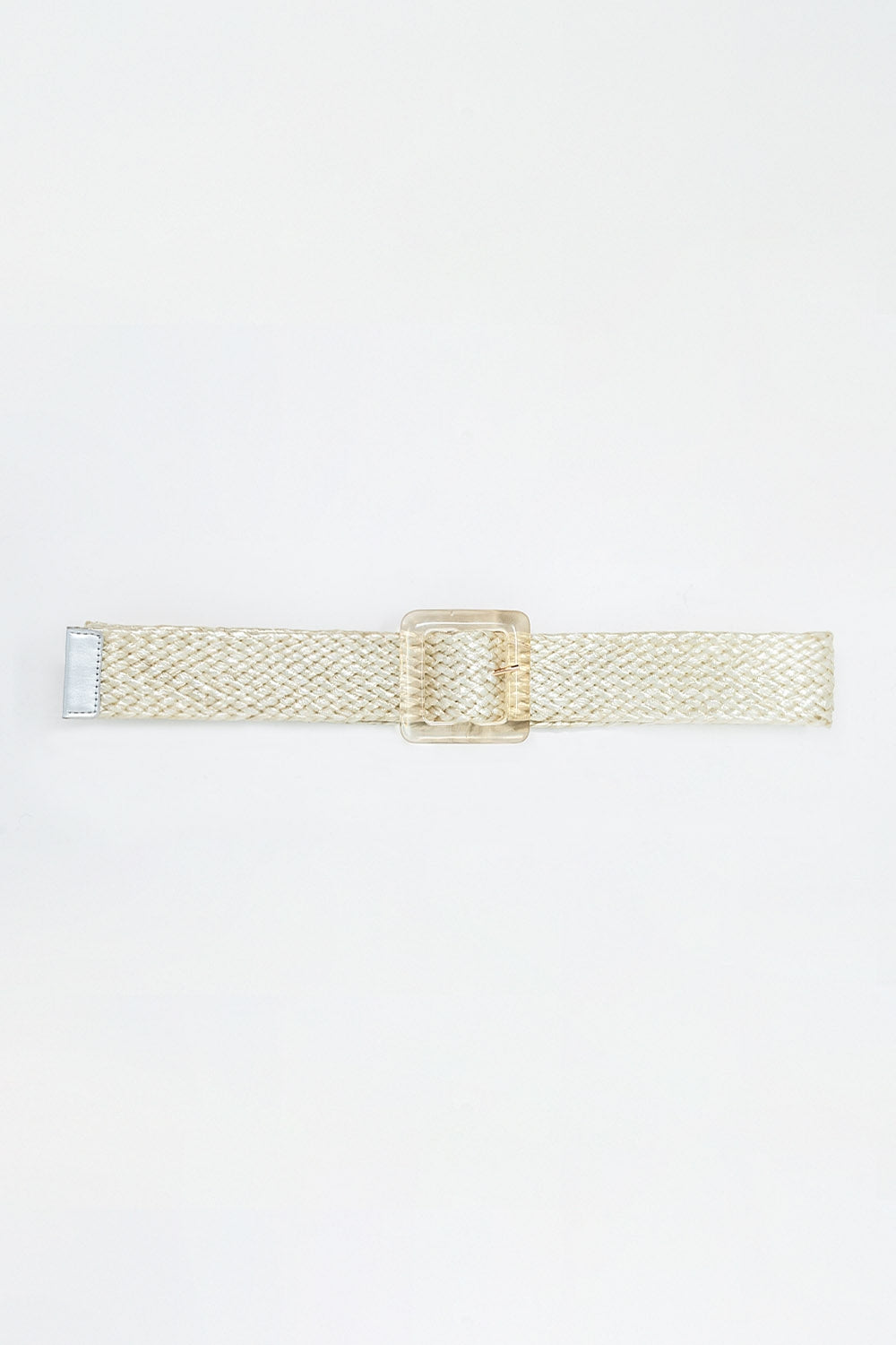 Q2 Belt with Square Buckle in White