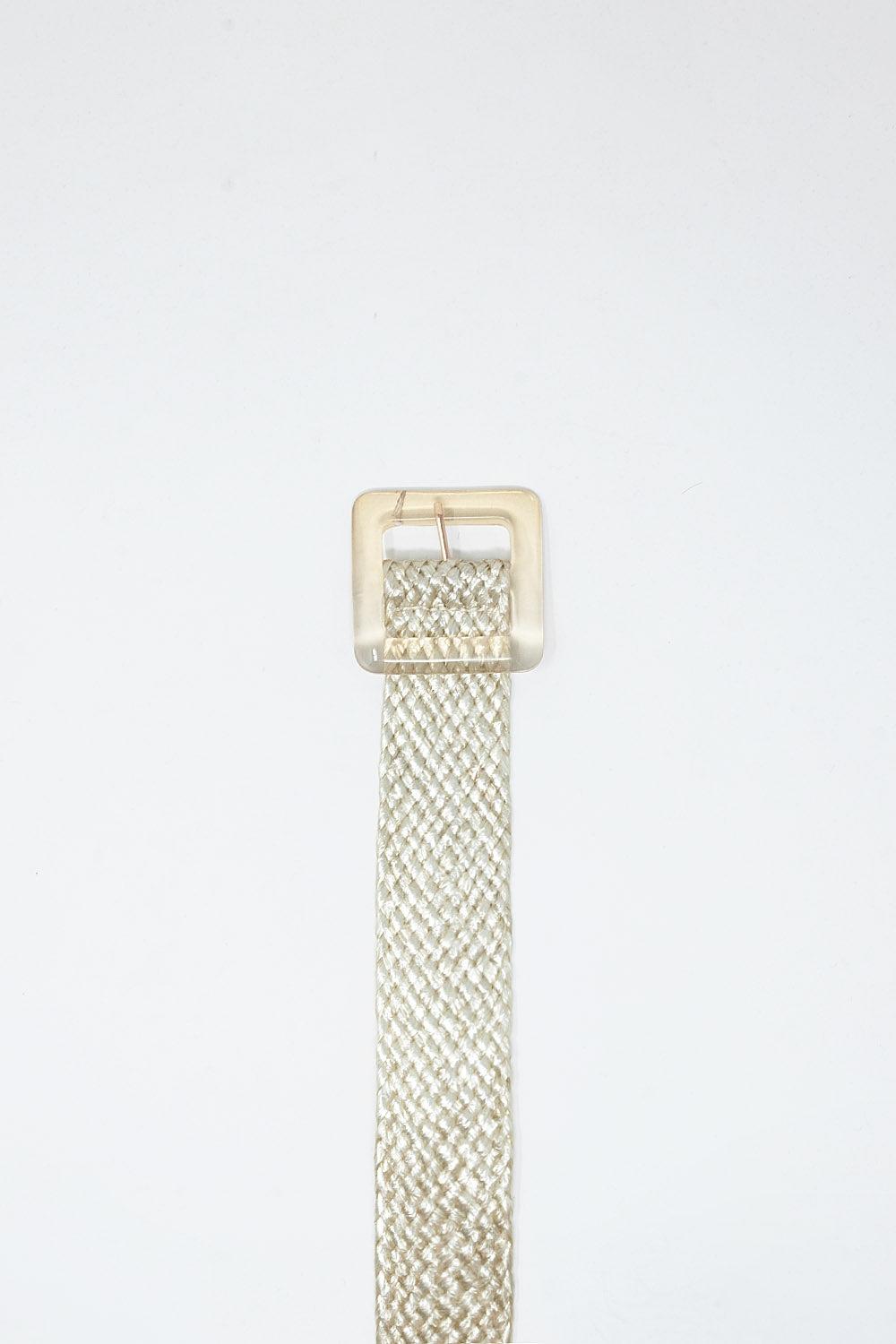 Belt with Square Buckle in White - Szua Store
