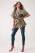 Belted jacket with drop shoulder in khaki Szua Store