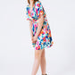 Belted soft satin dress with flower print - Szua Store