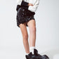 Q2 Big Sequin Mini Skirt in Black