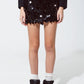 Big Sequin Mini Skirt in Black