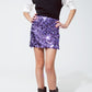 Big sequin mini skirt in purple