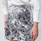 Big Sequin Mini Skirt in Silver