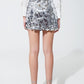 Big Sequin Mini Skirt in Silver