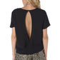 Black chiffon blouse with keyhole back - Szua Store