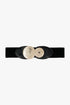 Q2 Black elastic belt with double metal buckle