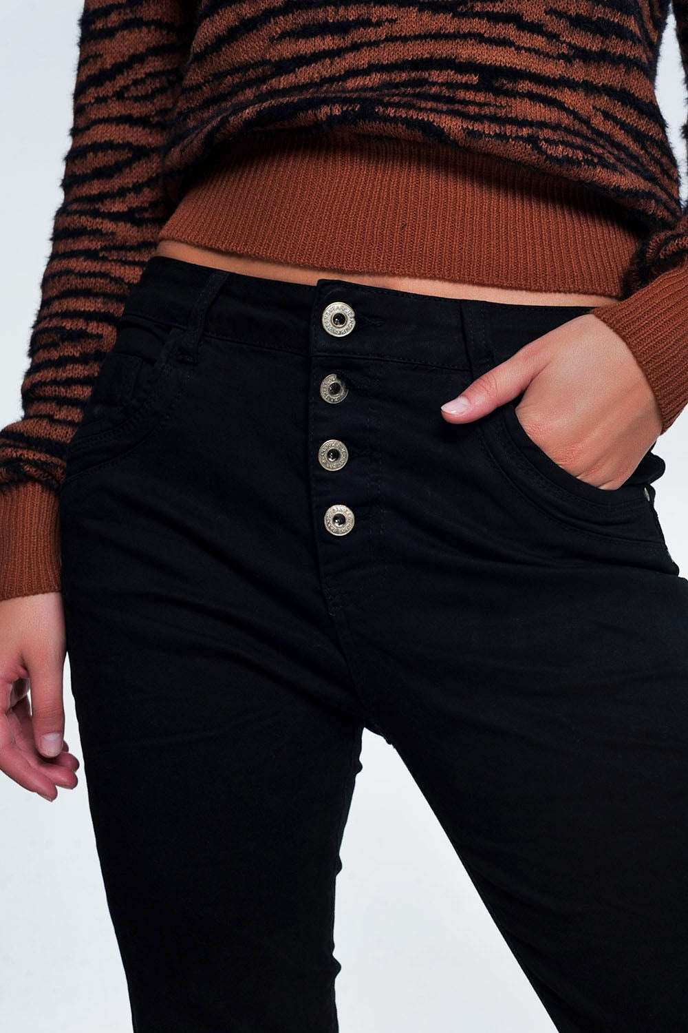 Black jeans with button closure Szua Store