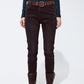 Q2 black jeans with elastic waist and cord
