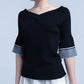 Black knit sweater with bell sleeve Szua Store