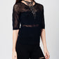 Black knitted top with lace contrast detail Szua Store