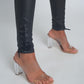 Black leather effect trousers with hem lace-up Szua Store