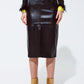 Black leatherette pencil cut skirt