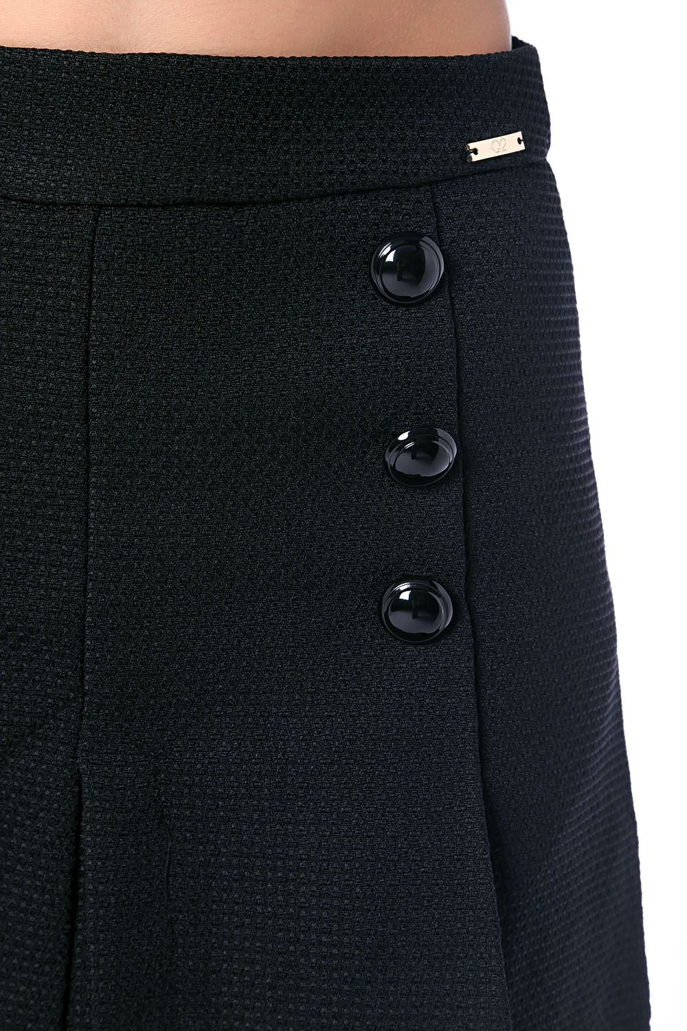 Black mini skirt with black button detail - Szua Store