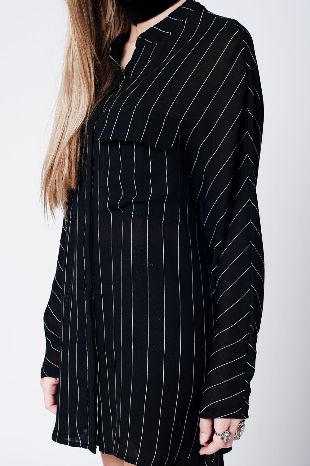 Black stripe long shirt Szua Store