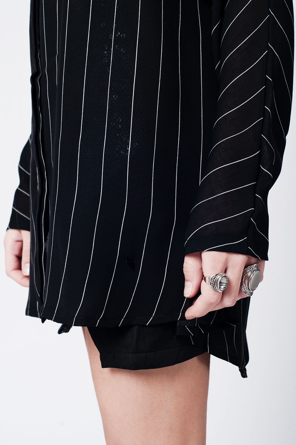 Black stripe long shirt Szua Store