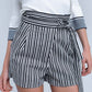 Q2 Black striped short with high waist