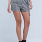 Black striped short with high waist - Szua Store