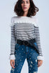 Black striped sweater with ruffles Szua Store