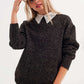 Black sweater with round collar Szua Store