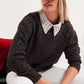 Black sweater with round collar Szua Store