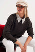 Black sweater with round collar Szua Store