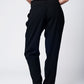 Black wide leg trousers with waist detail Szua Store