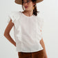 blouse with frill ruffle sleeves in cotton broderie Szua Store