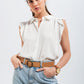 Blouse with frill sleeve in white Szua Store