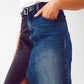 Blue and black block denim skirt - Szua Store