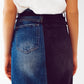 Blue and black block denim skirt - Szua Store