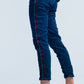 Blue Baggy Jeans multi-color side stripe Szua Store